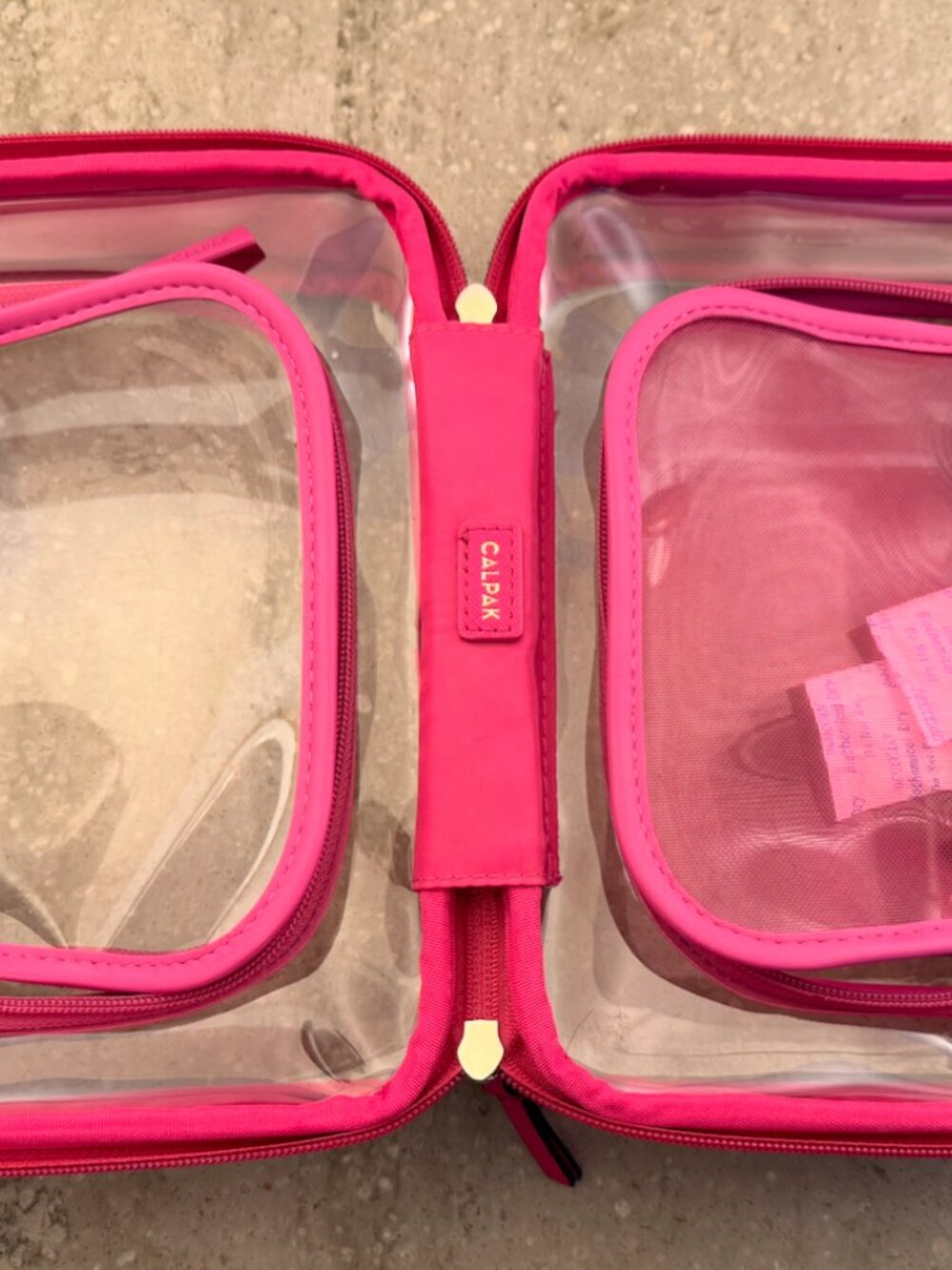 Calpak Medium Clear Cosmetics Case in Dragonfruit - Picture 5 of 5
